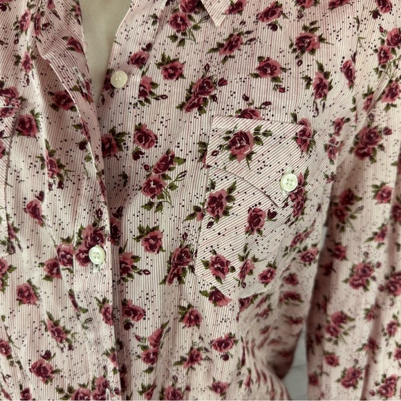 roper boho western Floral Button-Up Women's Top sz large 100% Cotton - Picture 2 of 10
